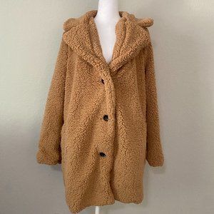 NWT - Brown Teddy Bear Faux Fur Coat - Fashion Nova - Size 3X